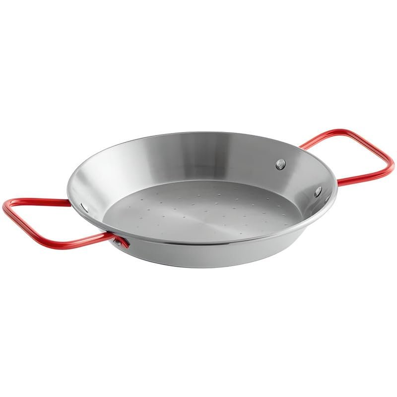 OCS Parts Pro Chef Series 8-Inch Polished Carbon Steel Paella Pan | Heavy Duty Paella Skillet for Home and Commercial Kitchens