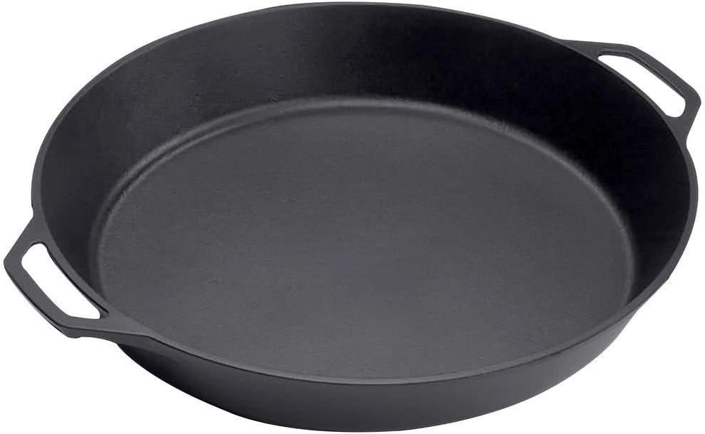 Lodge Seasoned Cast Iron Skillet – 17 Inches – Features 2 Loop Handles – Pre-Seasoned Large Frying Pan with Dual Assist Handles – Large & Versatile – Durable Iron Frying Pan