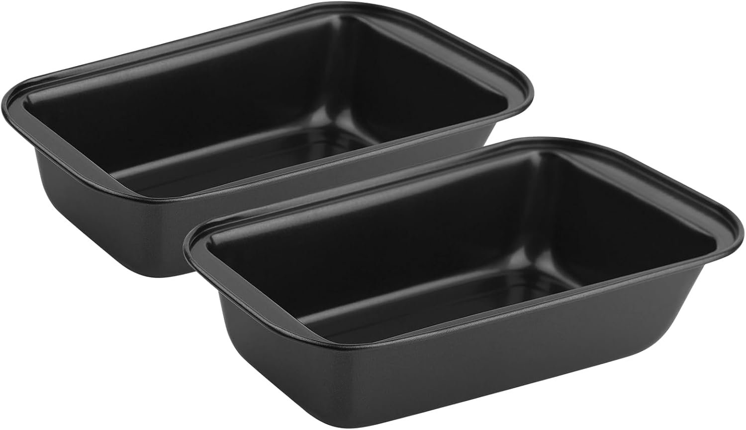 Novery 2PCS 8″x4″ Non-Stick Carbon Steel Loaf Bread Baking Pans | Even Heating, Easy Release, For Homemade Bread Meatloaf Brownies Cakes, Sourdough, Lasagna, Rectangle Bakeware