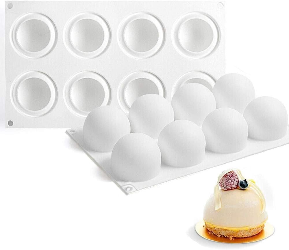 3D Ball Shape Sphere Silicone Molds,Baking Mold for Mousse Cake,Silicone Mold for Baking Cakes, French Dessert for Pastry Chocolate,Soap and Ice Cream