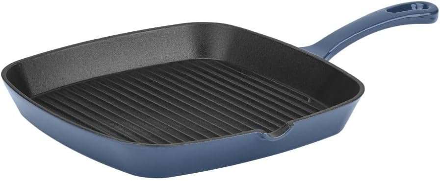 Cuisinart , 9.25″ Square Grill Pan, Enameled Provencial Blue