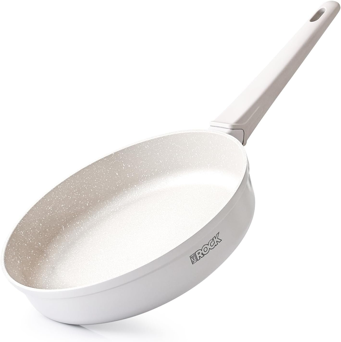THE ROCK SOHO 9.5-Inch Ceramic Non Stick Frying Pan – Nothing Sticks, Never Warps, Lasts Longer, Non Toxic Skillet with Heat-Resistant Handle, PTFE PFOA & PFAS Free, Oven & Dishwasher Safe, Cream