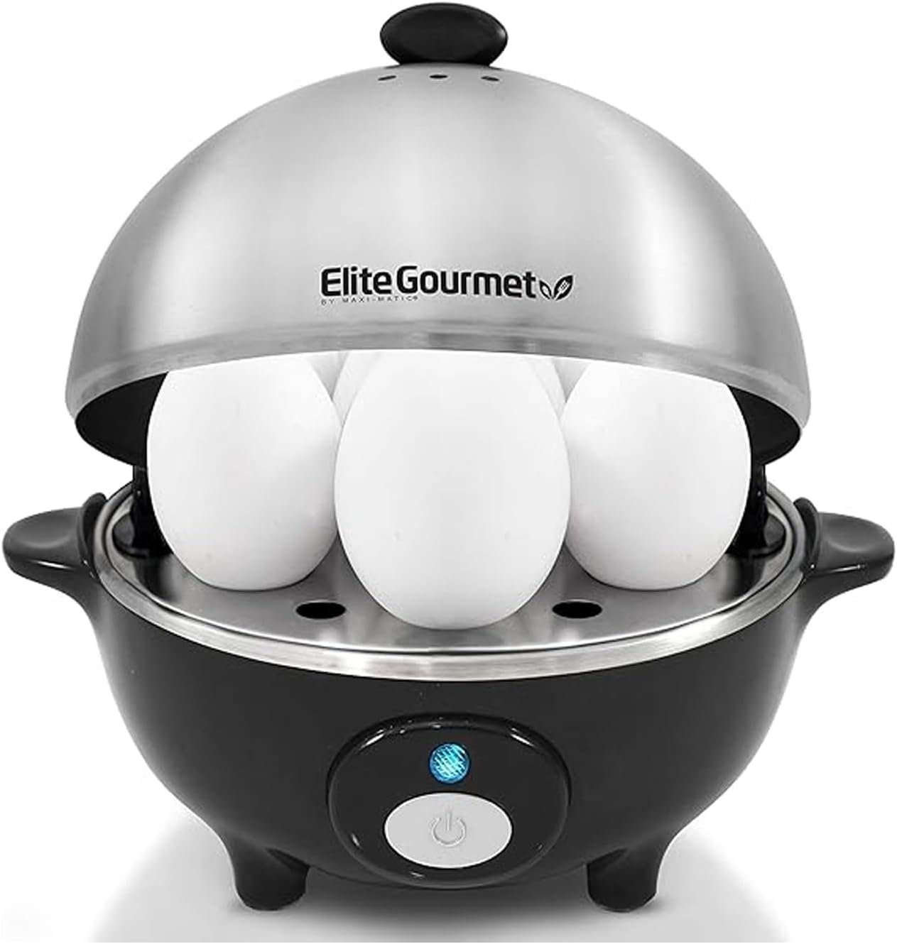 Elite Gourmet EGC-508 Rapid Egg Cooker, 7-Egg Poacher/Omelet Maker, Steel
