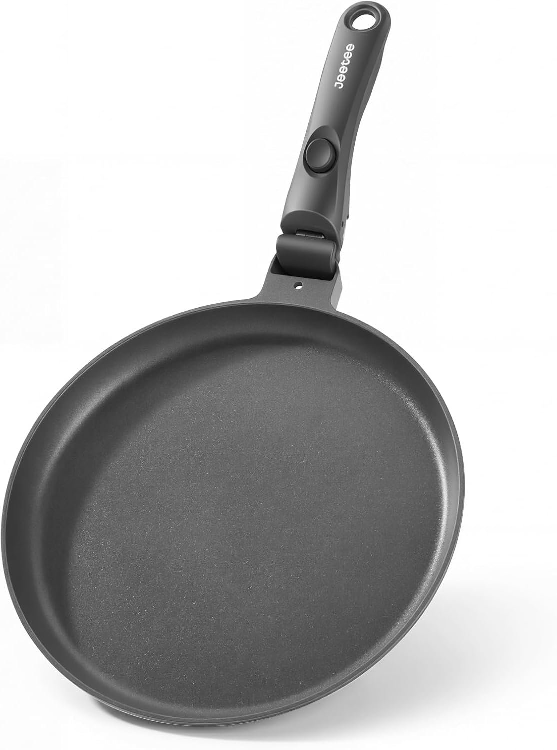 JEETEE Nonstick Crepe Pan with Detachable Handle, 9.5″ Titanium Pancake Pan | Non Toxic Tortilla Pan Tawa Dosa for RV, Camping, Induction Compatible, Oven Safe & Dishwasher Safe, PTFE & PFOA Free