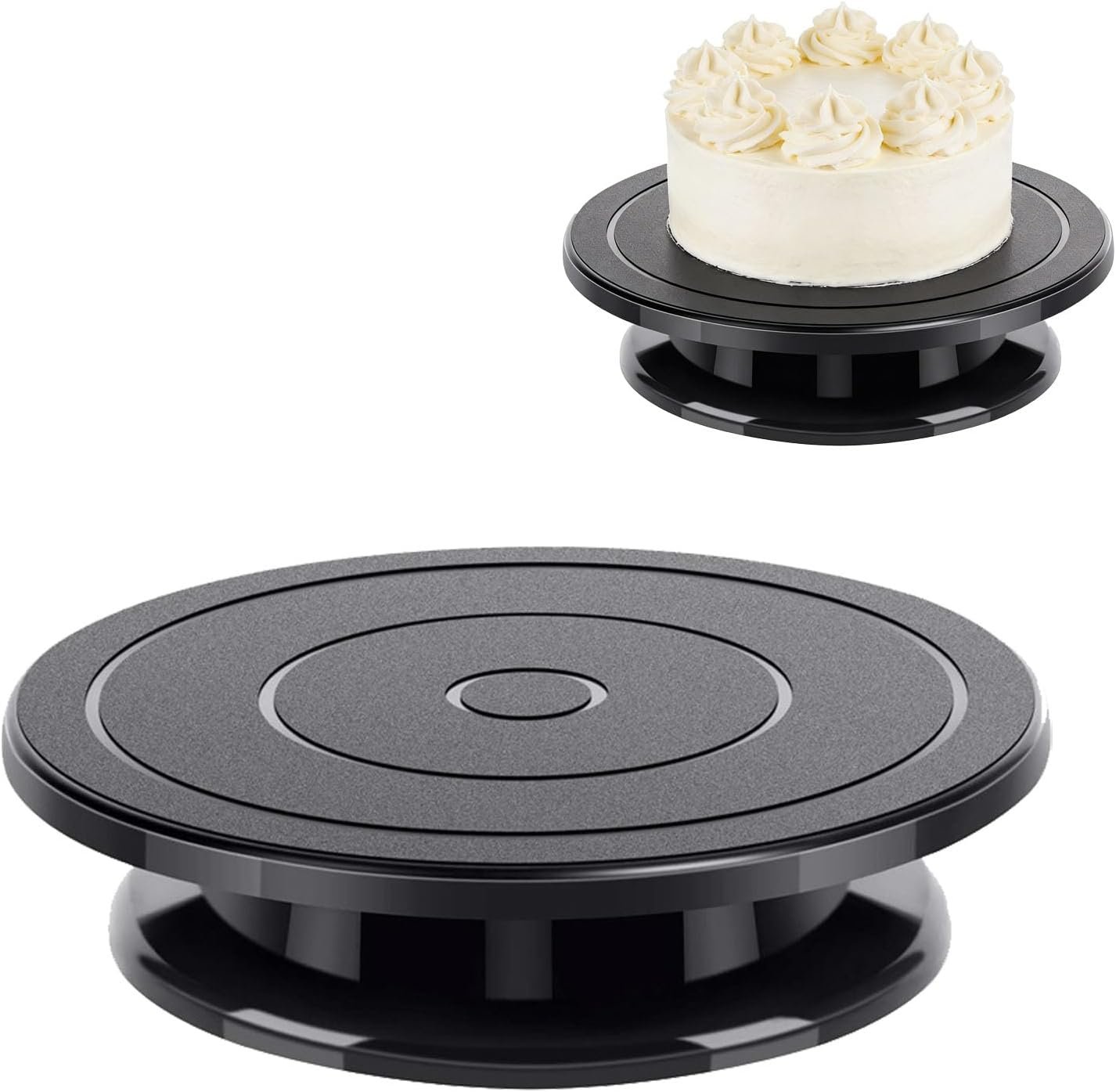 11 Inch Cake Turntable, Cake Decorating Turntable, Cake Spinner Stand | Cake Turntable for Decorating, Display, Bakin, Painting Turn Table Lightweight Stand for Paint Spraying Spinner (Black)