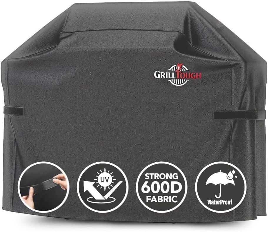 Heavy Duty BBQ Grill Cover for Outdoor Grill, 58 Inch Charcoal | Waterproof, Weather Resistant, UV & Fade Resistant, Heavy Duty Protection, Adjustable Straps, Outdoor Grill Cover, Secure Fit