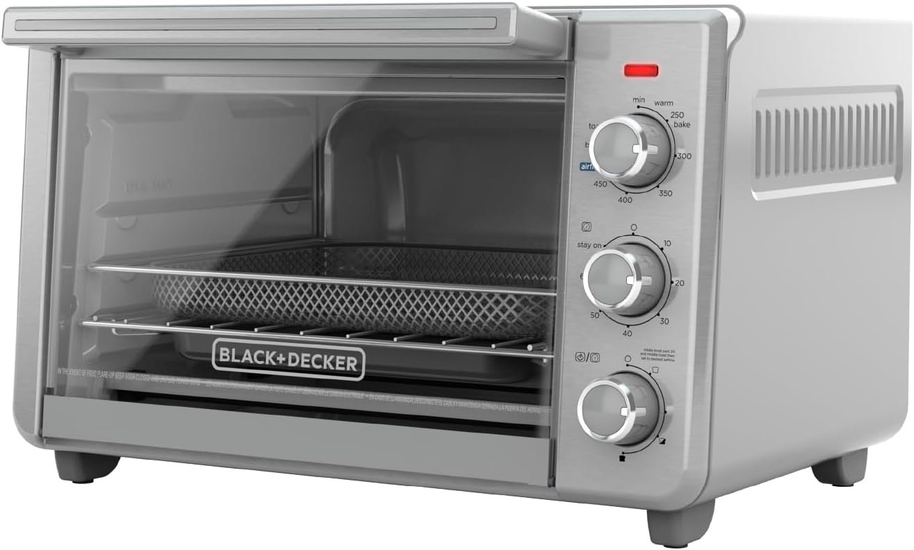 BLACK+DECKER 6-Slice Air Fry Toaster Oven, 5-in-1 Countertop Oven