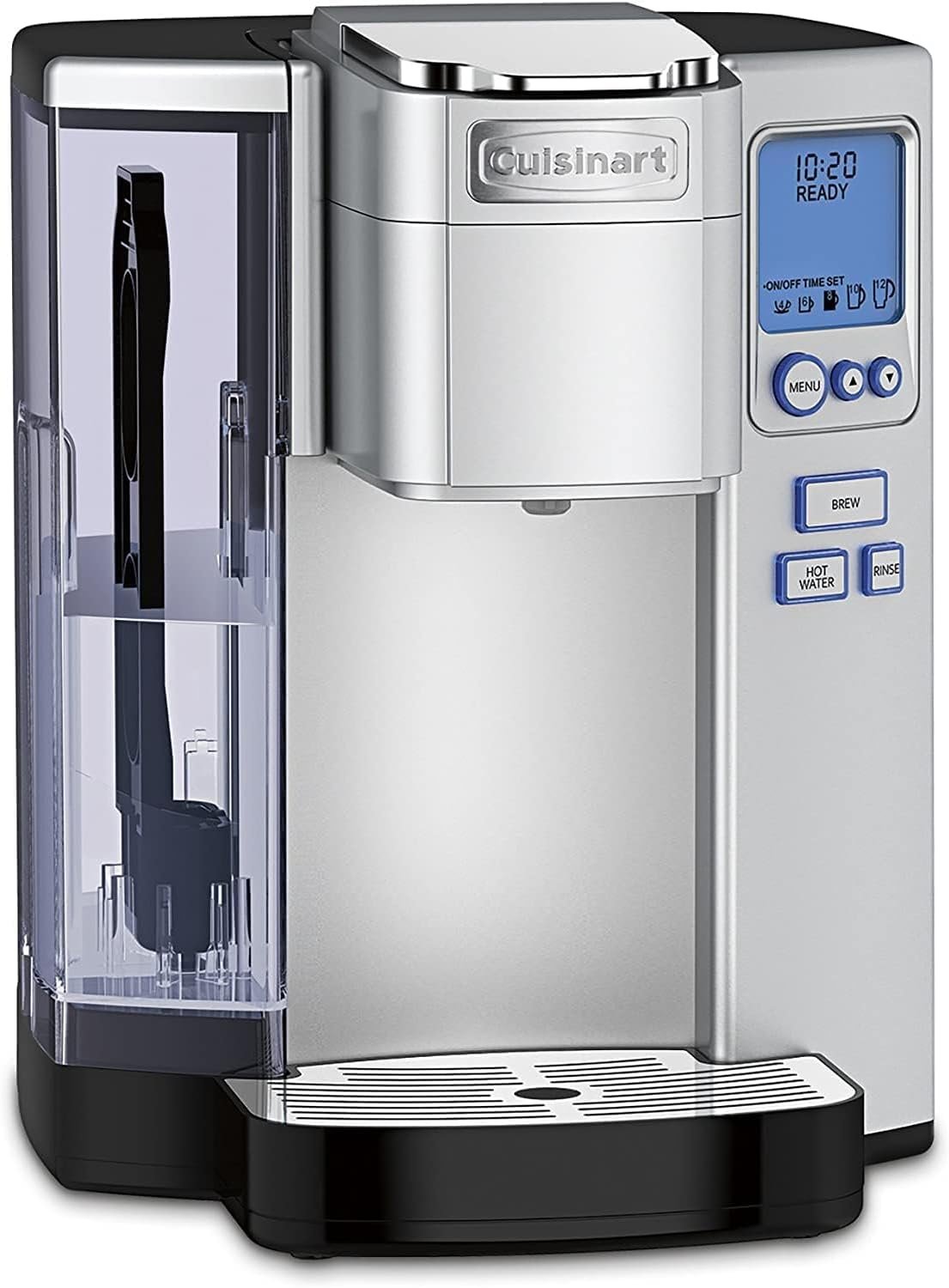 Cuisinart Coffee Maker, Single Serve 72-Ounce Reservoir Pod Coffee Machine, Programmable Brewing & Hot Water Dispenser, 5 Cup-Size Settings, Stainless Steel, SS-10P1, Silver | Single Serve 72-Ounce Reservoir Pod Coffee Machine, Programmable Brewing & Hot Water Dispenser, SS-10P1