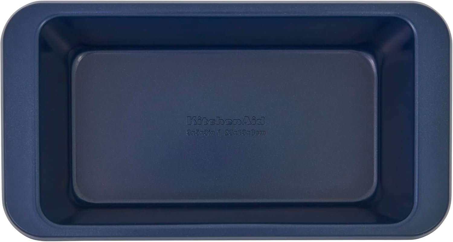 KitchenAid Nonstick Aluminized Steel Loaf Pan, Dishwasher Safe, 9 x 5 Inch, Ink Blue