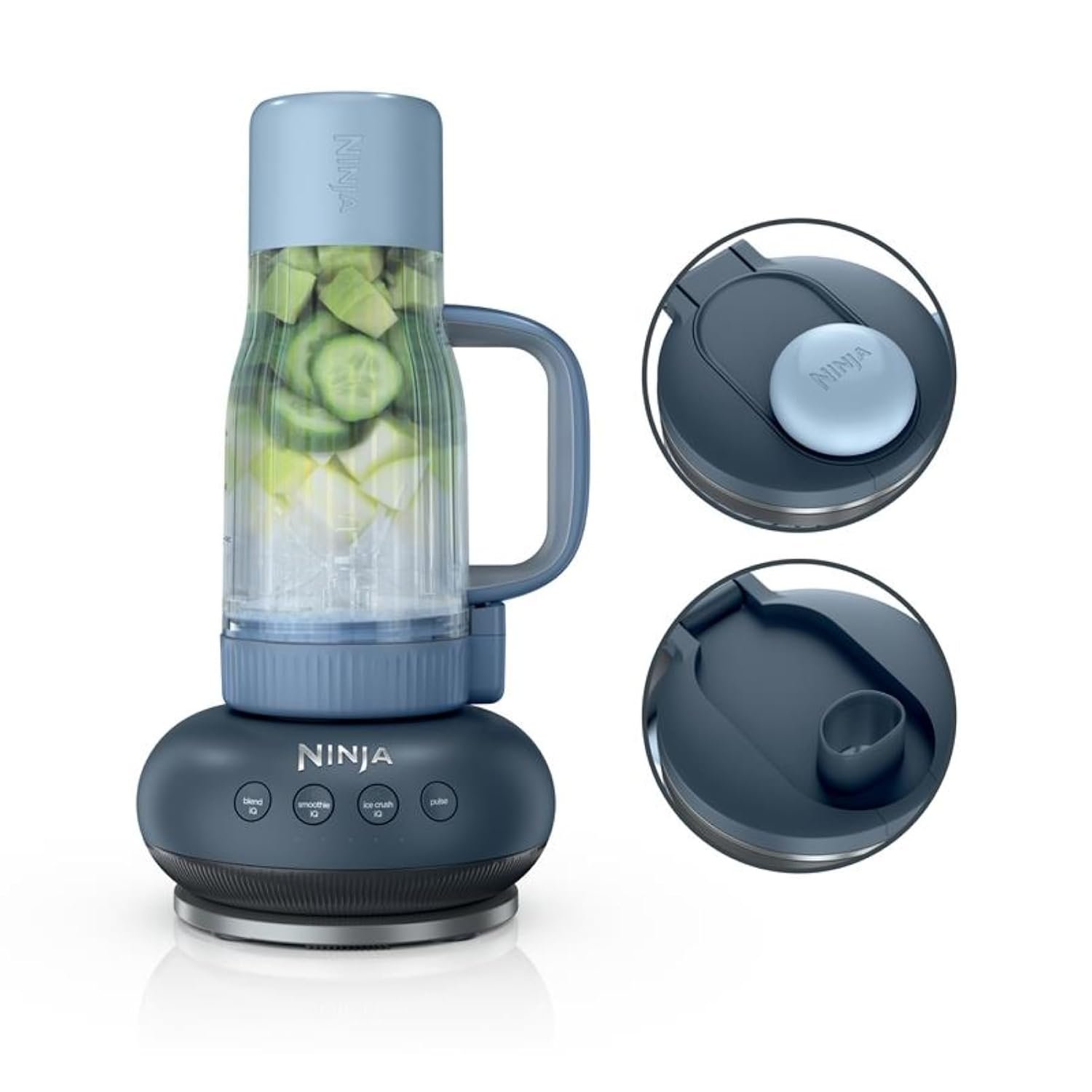 Ninja BlendBOSS Personal Blender, 26oz Tumbler, 1200PW, DB301CYBRN | 1200-peak-watt BlendBOSS crushes ice to snow. 26-oz leakproof travel tumbler w/ chug spout. Auto-iQ, dishwasher safe.
