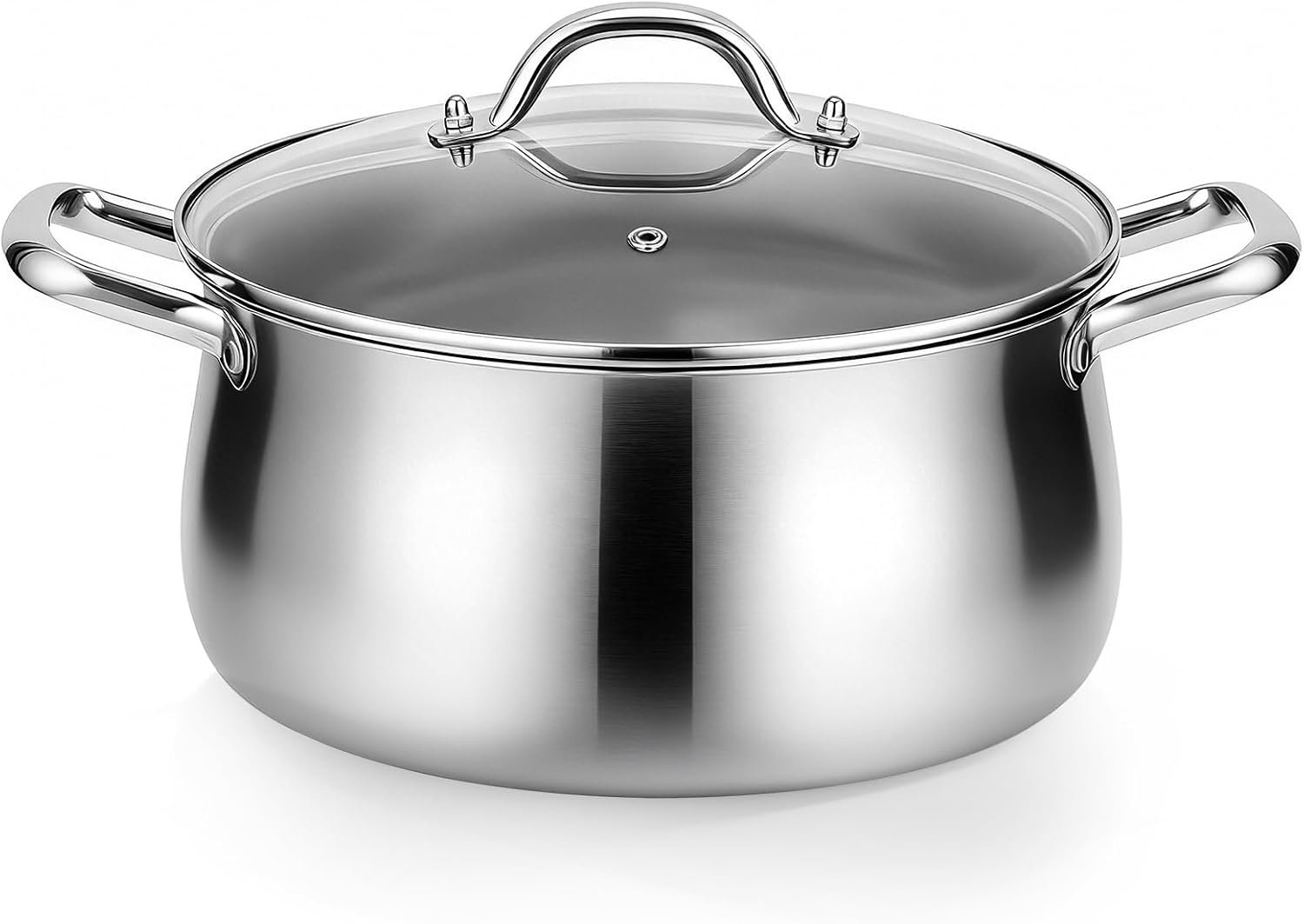 Tifanso 8QT Tri-Ply Stainless Steel Induction Stock Pot with Lid | Heavy Duty Nonstick Build, Great for Soup Pasta Canning Simmering & Boiling, Even Heat Distribution, Easy to Clean Cookware