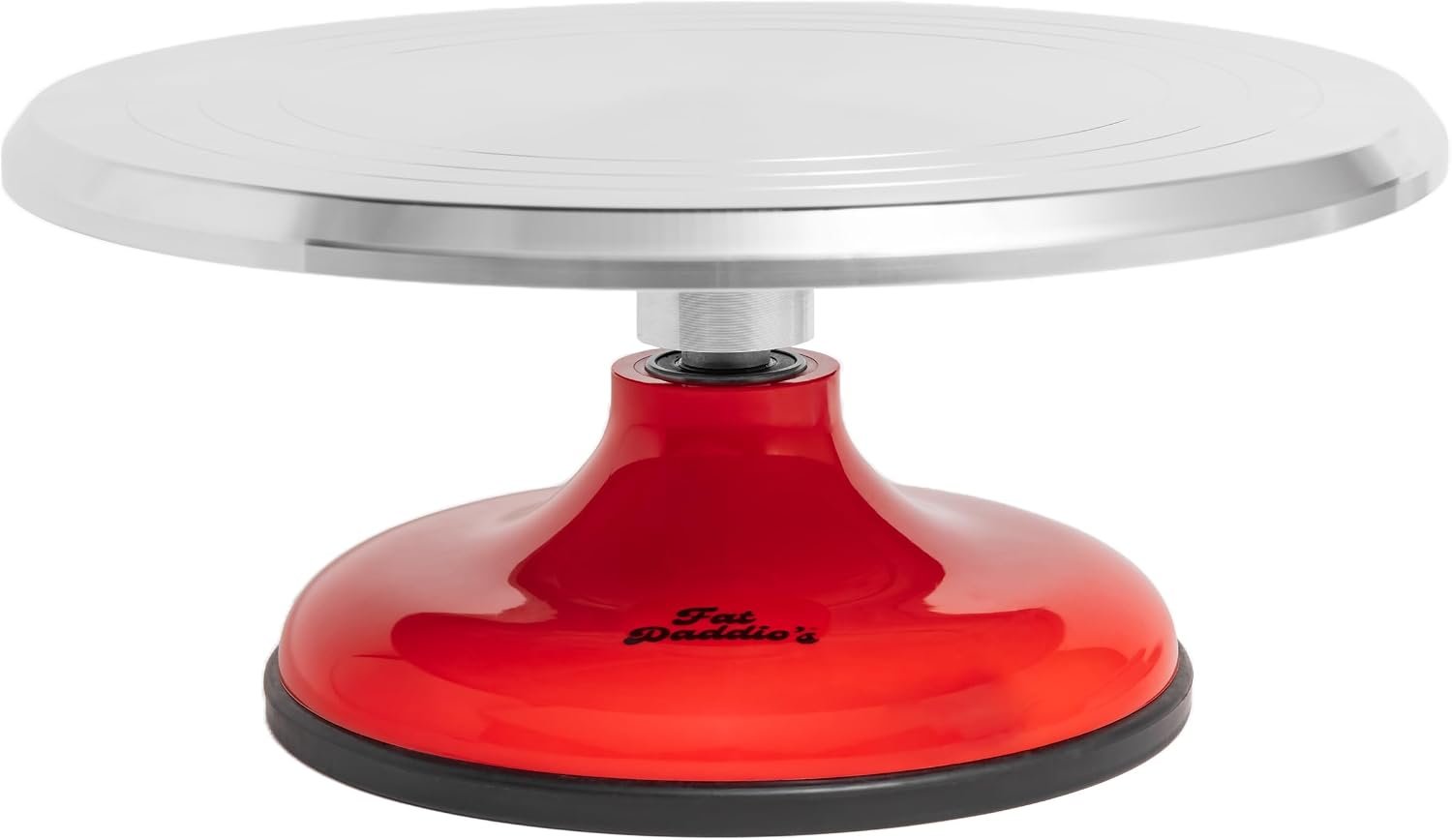 Fat Daddio’s TT-1255 Revolving Cake Stand, Red and Silver