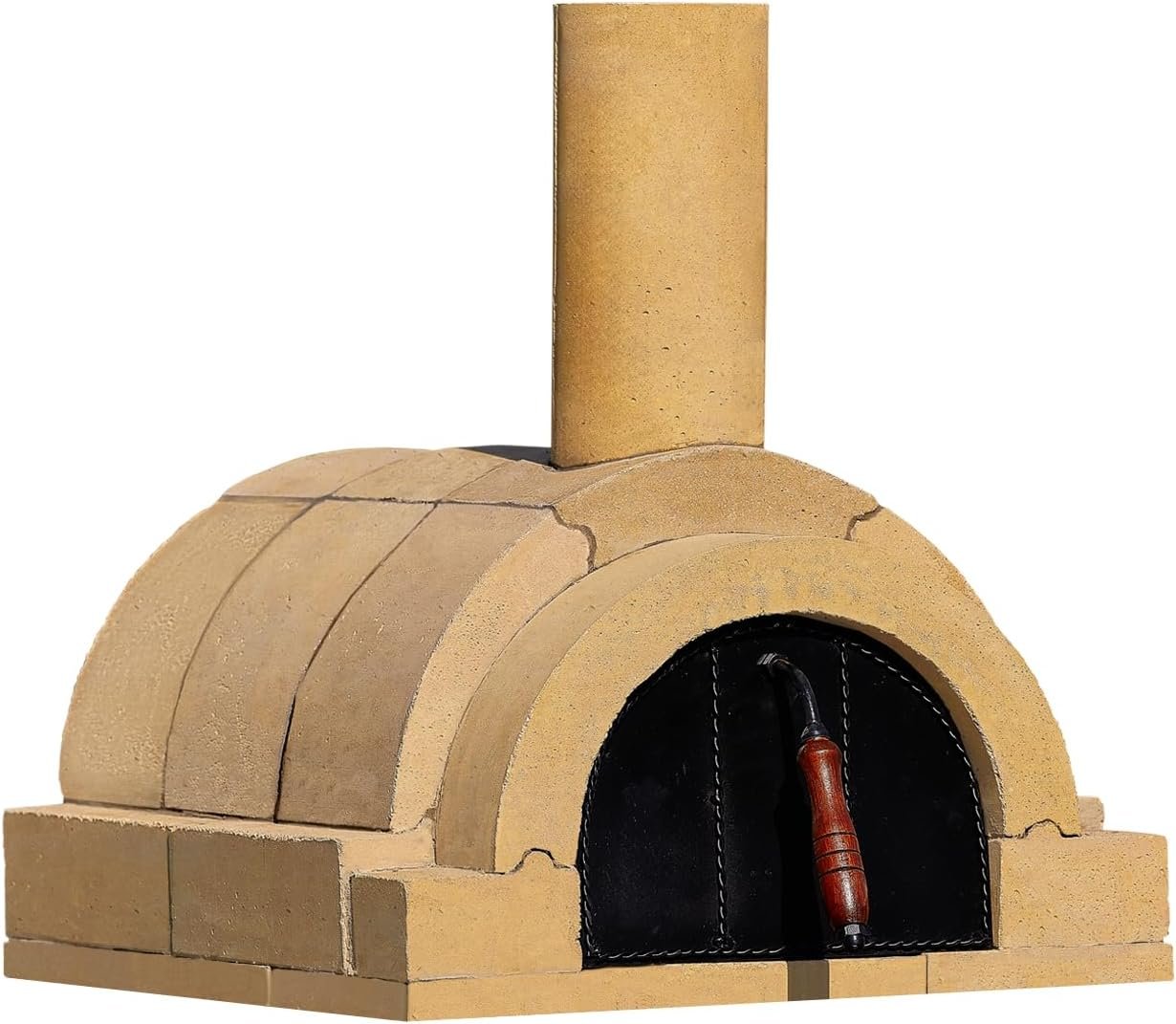 BRAVO Wood Burning Fire Brick Pizza Oven for Outdoor Cooking – FULLY DIY KIT – Includes Firebrick Set, Refractory Glue, Trowel, Gloves, Cover, Steel Gate, Assembly Instructions (3 hours)