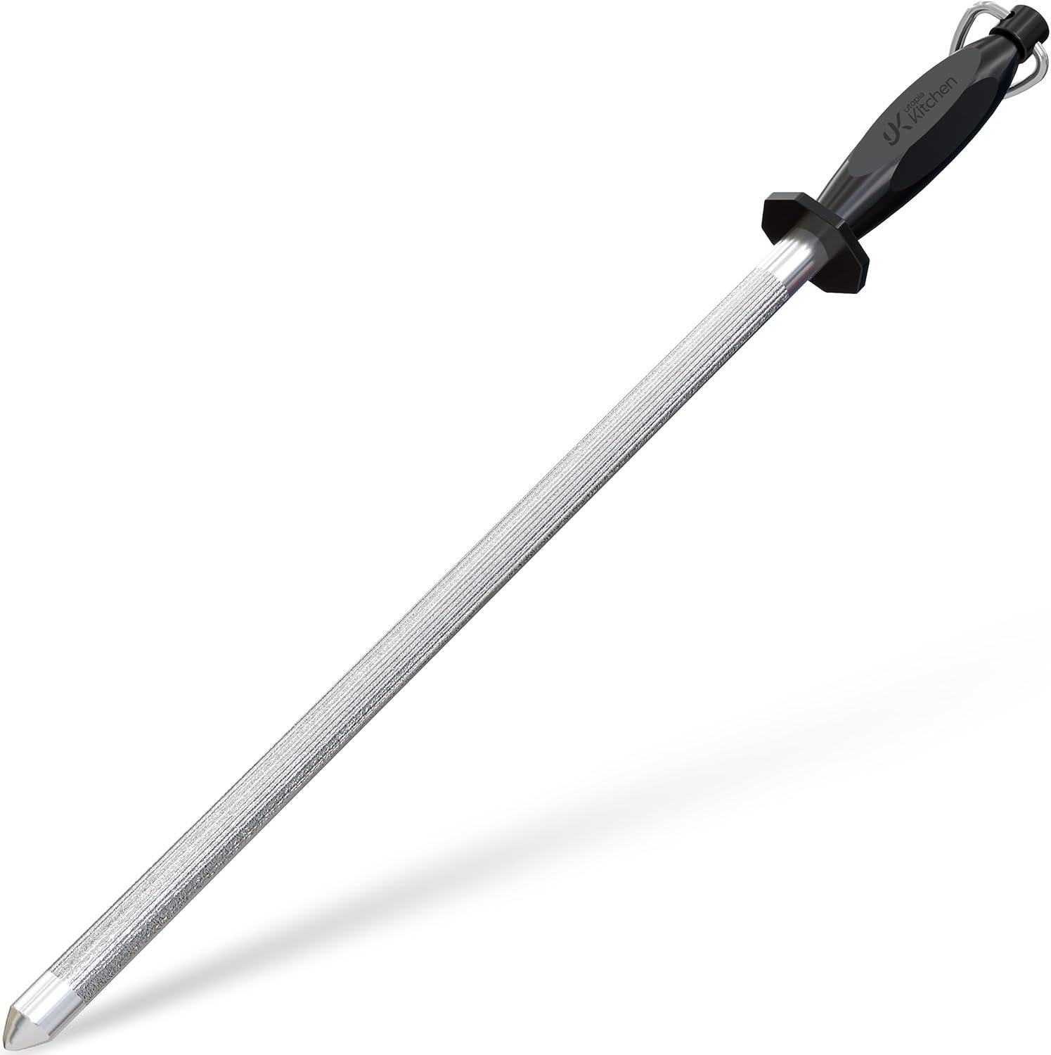 Utopia Kitchen Knife Sharpener Rod 12 Inch Honing Rod for Sharpening | Professional Grade, Hanging Hook Included, Durable Steel Rod, Kitchen and Chef Use
