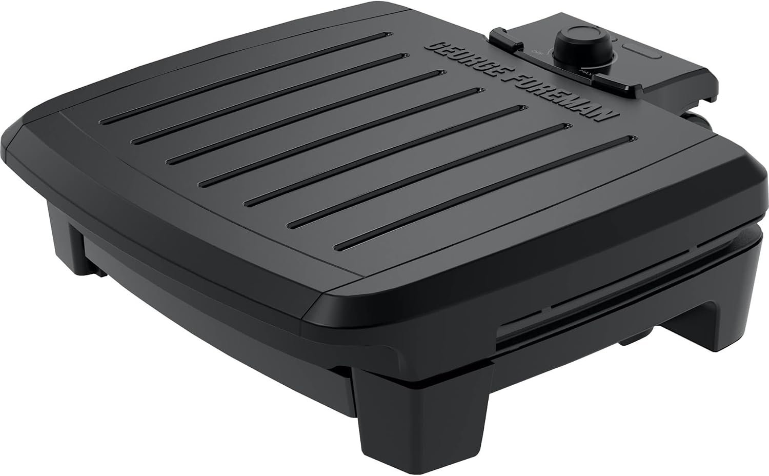 GEORGE FOREMAN® Contact Submersible™ Grill, 5-Serving Grill – Adjustable Temperature Control, Black Plates, Wash the entire grill | Fully submersible grill with dishwasher-safe design, fast preheat and durable nonstick plates for easy cleanup.