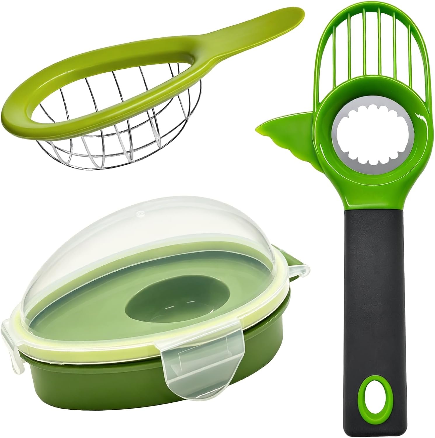 3 Set Avocado Slicer,Includes Avocado Slicer Tool 3 in 1, Avocado Cutter and Avocado Saver,Dishwasher Safe Tool for Slicing, Dicing and Keeping Avocados Fresh