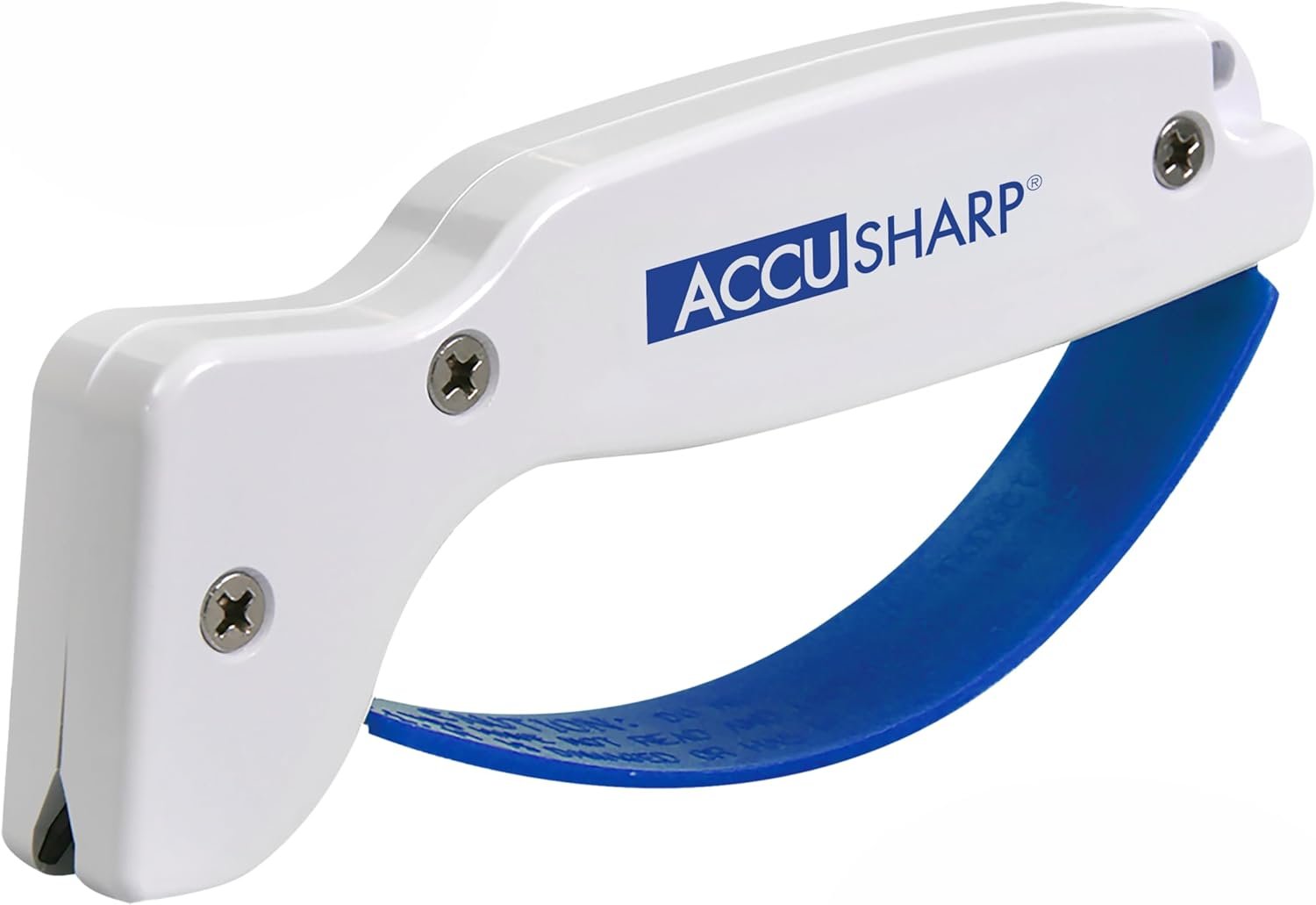 AccuSharp Knife Sharpener, Ergonomic Comfortable Handle, Compact & Easy to Use, Restore and Hone Straight & Serrated Knives, White