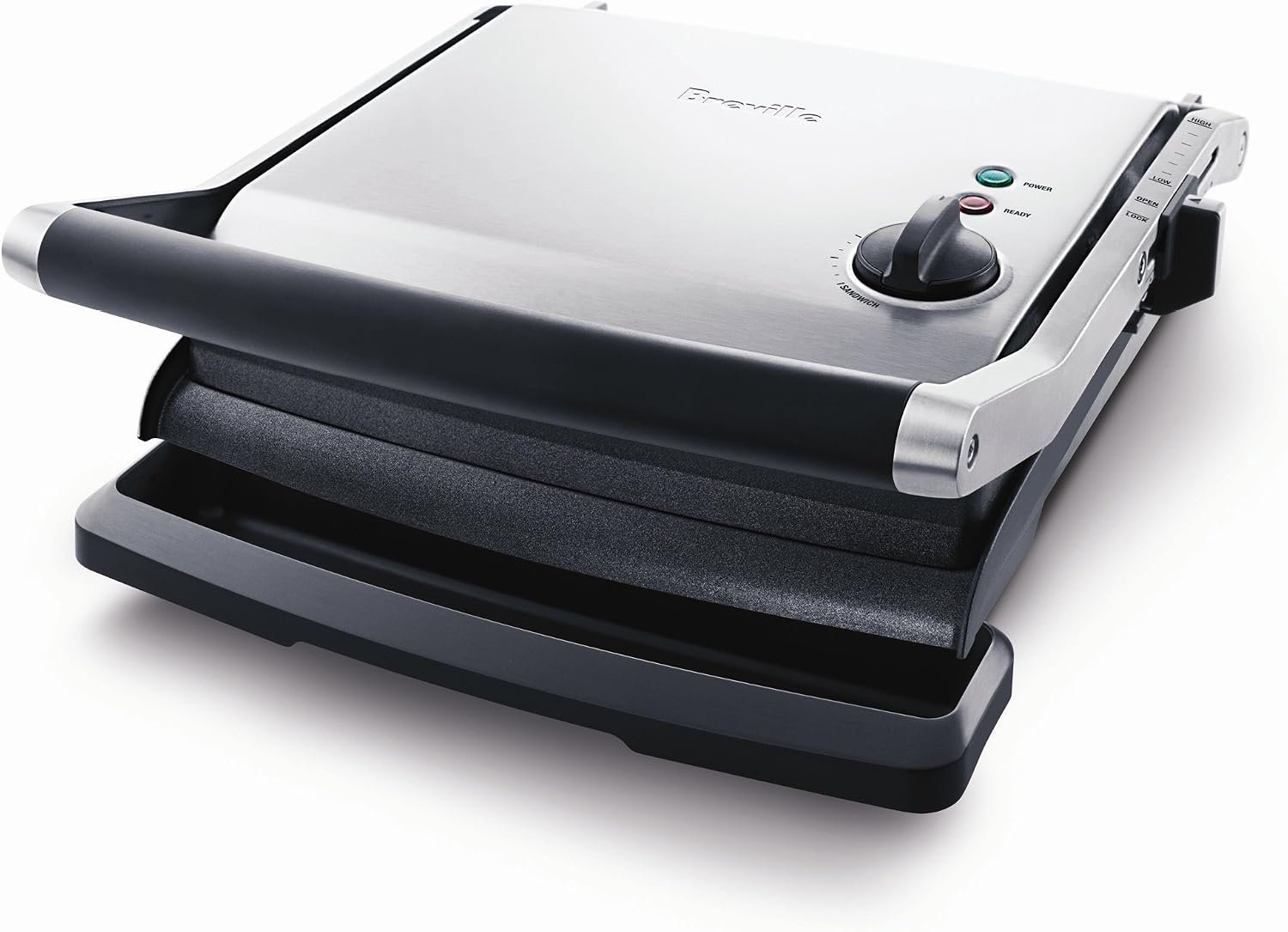 Breville BGR200XL Panini Grill and Sandwich Maker, Brushed Stainless Steel | Cook breakfast sandwiches and grilled cheese with the help of this versatile indoor press with adjustable height control