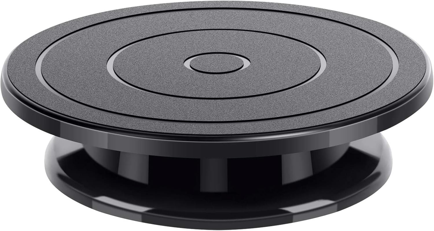 Kootek Pottery Wheel Turntable Smooth Revolving Spinner Stand, 11 Inch | Paint Spraying Spinner, Smooth Rotating Stand, Non-slip, Easy-to-Clean, Lightweight, Multi-use for Decorating & Display