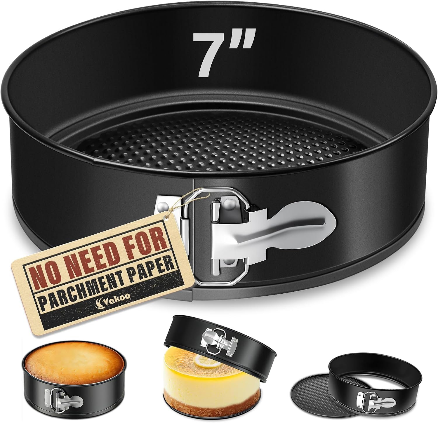 Vakoo 7 Inch Springform Pan – Nonstick, Leakproof Mini Cheesecake Pan for Baking, Easy Release, No Parchment Paper Needed