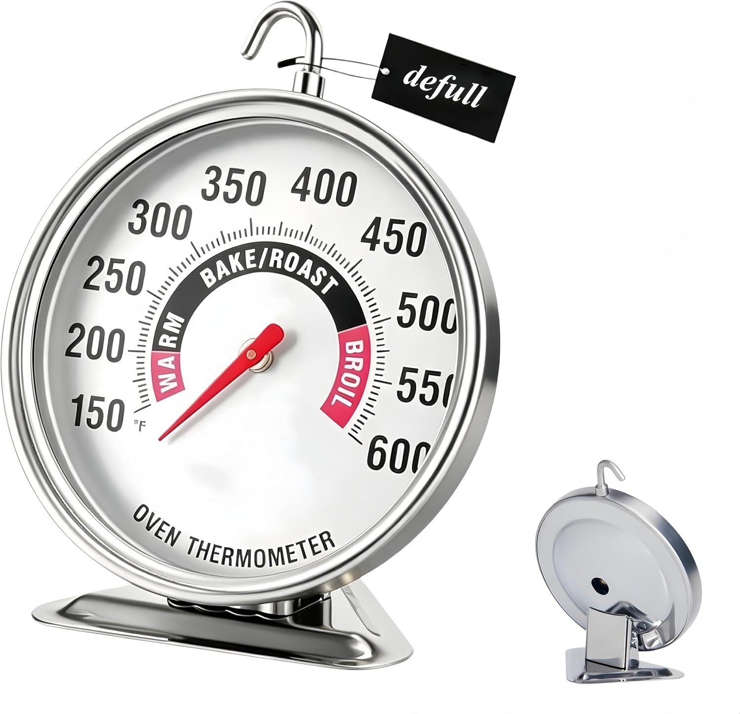 Oven Thermometer Extra Large 3″ with Easy-Read Dial | 150-600F Pro Accurate Temp Gauge for Kitchen, Baking, Grill & Meat | Hang or Stand for Gas/Electric Ovens