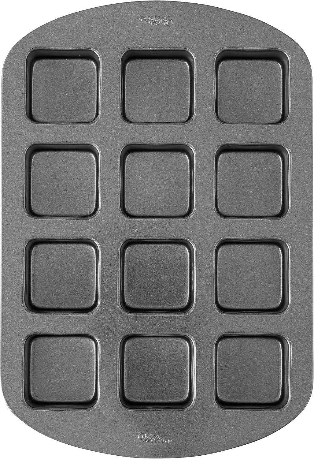 Wilton Perfect Results Premium Non-Stick Bar Baking Pan, 12-Cavity, Steel, Black, Premium