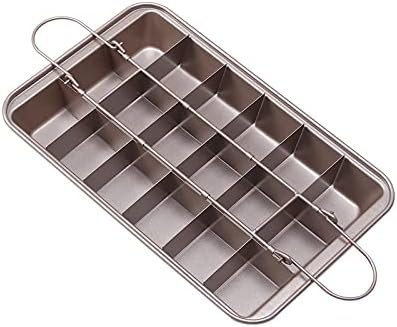 Brownie Pan With Dividers – Non-Stick All Edges Baking Tray, 18 Pre-slice for Oven Baking Bread, Muffins and Cupcakes – 12 X 8 X 2 Inches