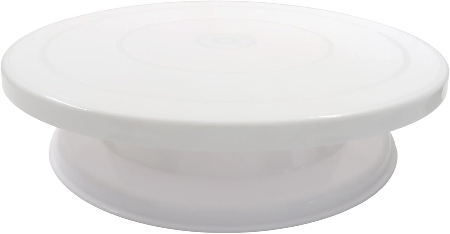 Bonsicoky Cake Stand 11 Inch Rotating Cake Turntable, White | For Decorating, Smoothly Revolving, For Cake, Cupcake, Cookie, Muffin
