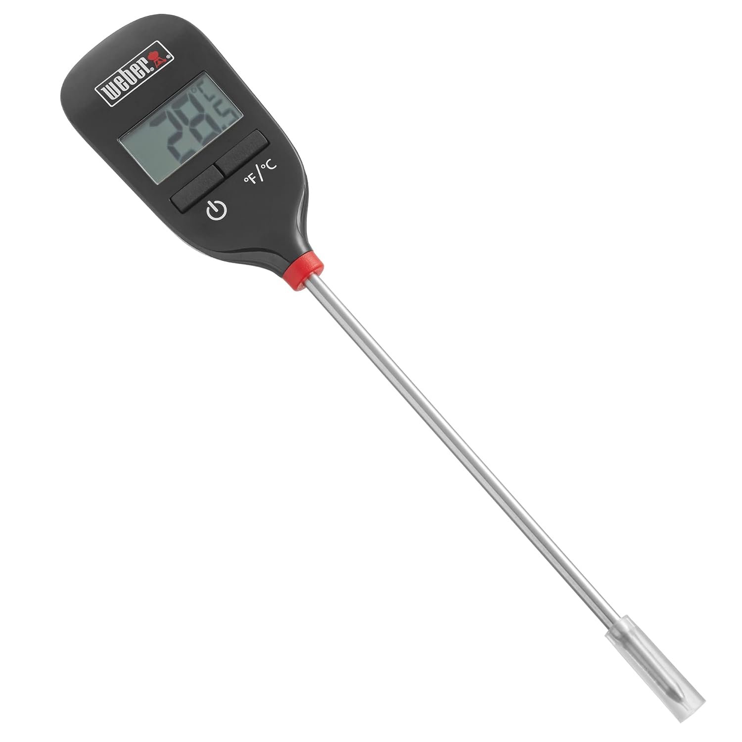 Weber® Instant‑Read Thermometer Probe, Black/Silver | Fast Digital Grill & Kitchen Thermometer with 15‑Second Readout, Auto Shutoff & Fahrenheit/Celsius Options – Grill Accessory