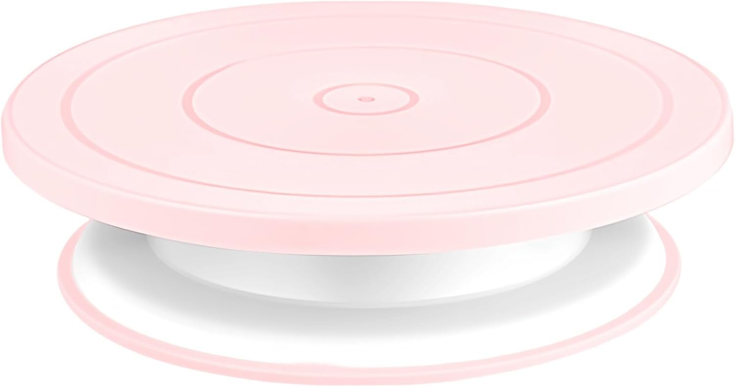 Cake Decorating Turntable 11 Inch Cake Turntable Anti-slip Rotating Cake Stand for Decorating(1pcs Pink)