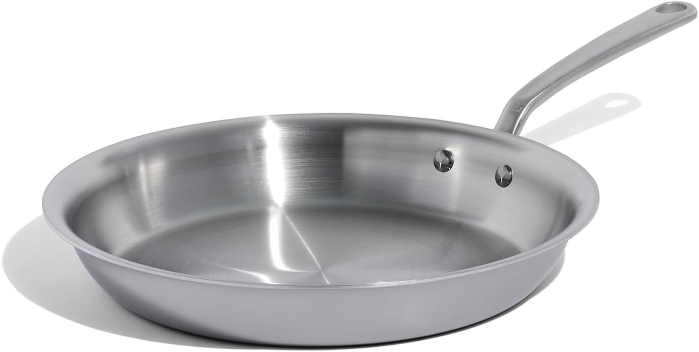 Made In Cookware – 12-Inch Stainless Steel Frying Pan – 5 Ply Stainless Clad – Professional Cookware – Crafted in Italy – Induction Compatible