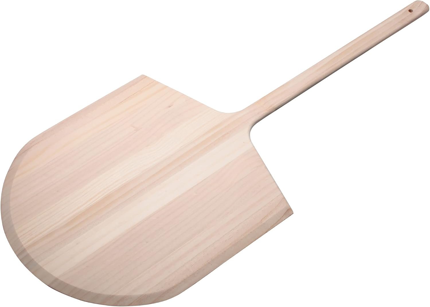Winco 18″ x 19″ Tan Wood Pizza Peel | Long handle, Beveled edge, Wide blade, Great for Pizza Transfer, Ovens, Baking and Pizzerias