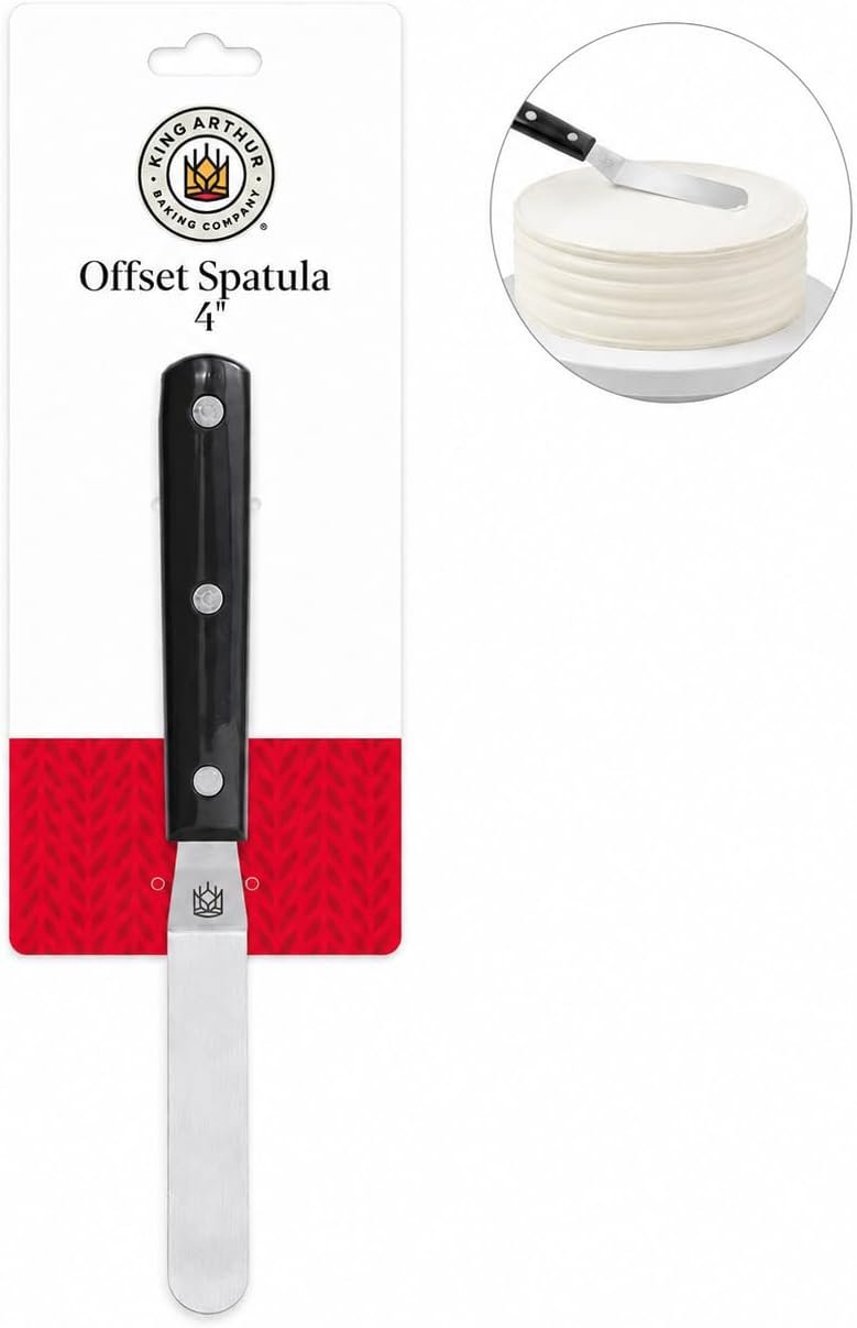 King Arthur Baking Company Offset Spatula, Japanese Stainless Steel, 4-Inch Flexible Blade, For Precise Cake Decorating