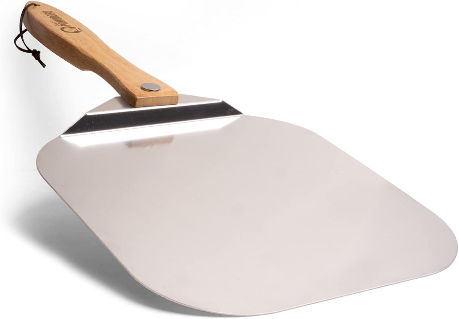 Chef Pomodoro Aluminum Pizza Peel 12×14 in, Foldable Wood Handle | Doubles as Pizza Spatula & Paddle; Non-Stick Aluminum for Ooni, Big Green Egg; Folds Flat, Cool-Touch Handle, Rust-Resistant