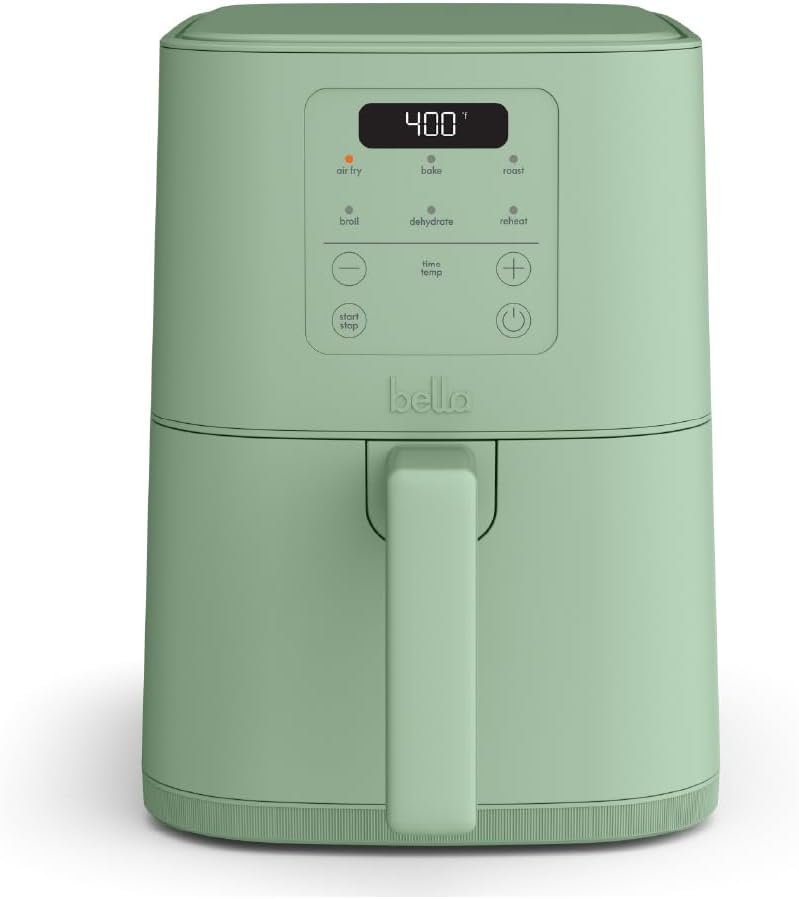 bella Fits-anywhere™ Slim Air Fryer, 4qt Ceramic Airfryer, Seaglass