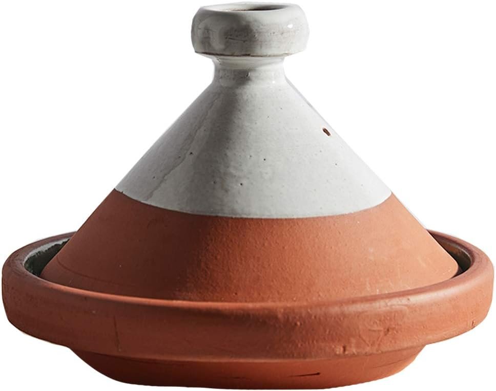 Verve CULTURE Moroccan Tagine Pot, Traditional Ceramic Cooking Pot, Contemporary Style Tangine, Teal, 7″ Tall / 10 Diameter