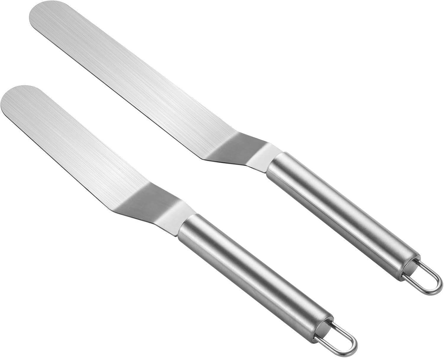 2 PCS Picxeic Offset Spatula，Premium Stainless Steel Cake Decorating Tools – One Set Include 6, 8 inch, Icing Spatula for Home Cooking