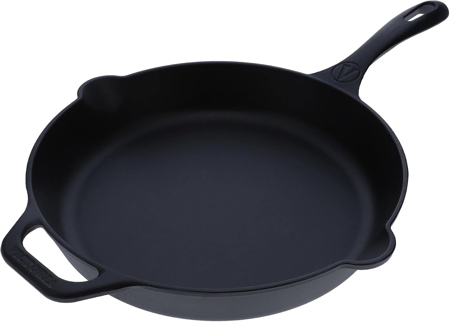 Victoria 12-Inch Cast Iron Skillet, Pre-Seasoned Cast-Iron Frying Pan with Long Handle, Made in Colombia | Pan with Long Handle, Made in Colombia