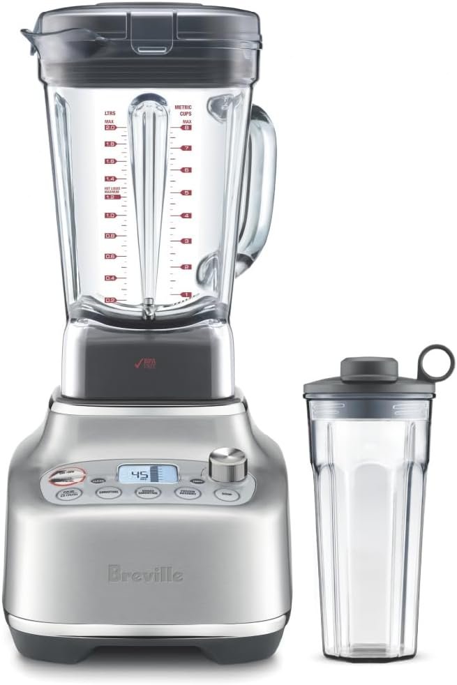 Breville BBL920BSS Super Q Home Blender, Brushed Stainless Steel | Quietly blend smoothies, soups and more with powerful noise-suppression technology for a peaceful kitchen | 68 oz capacity
