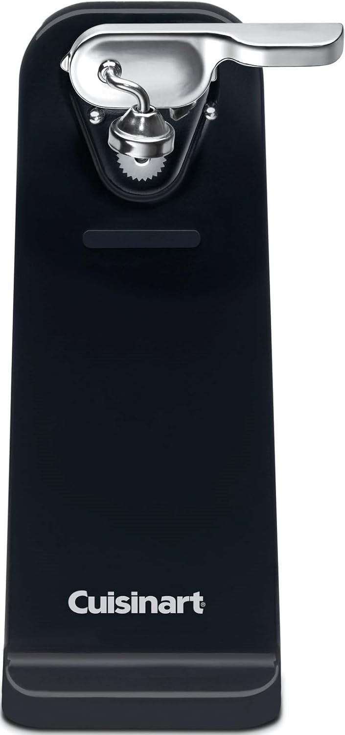 Cuisinart Electric Can Opener, One-Touch Operation, Nonslip Base, Black | Ideal electric can opener for seniors with magnetic lid holder, one-touch design, nonslip base & detachable lever, CCO-50BKN