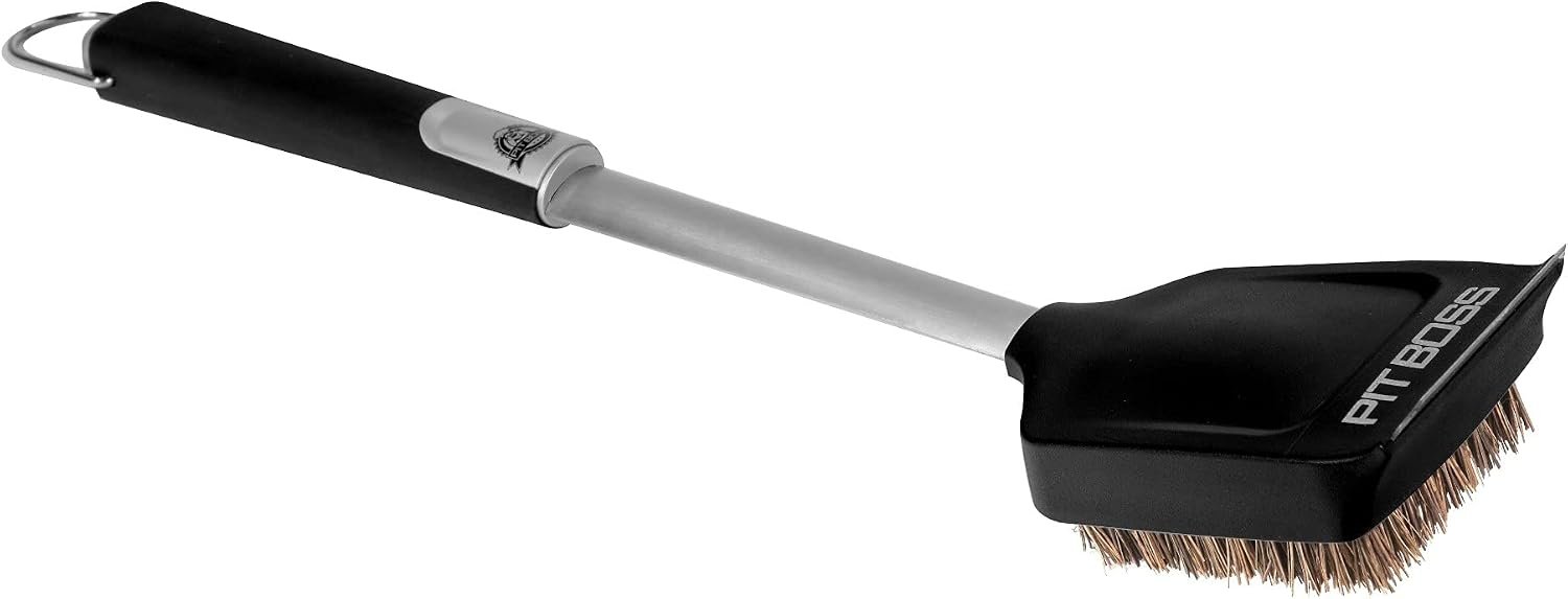 Pit Boss Grills Soft Touch Palmyra Head Brush, Black/Silver