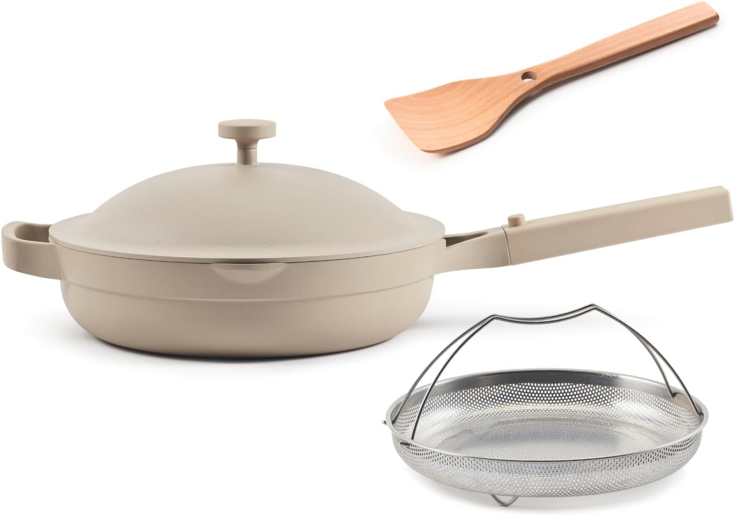 Our Place Always Pan 2.0 | 10.5″ Ceramic Pan with Modular Lid, Steamer Basket & Spatula | Patented 10-in-1 Nonstick, Non-Toxic Cookware Made Without PFAS | Induction & Oven-Safe up to 450°F | Steam