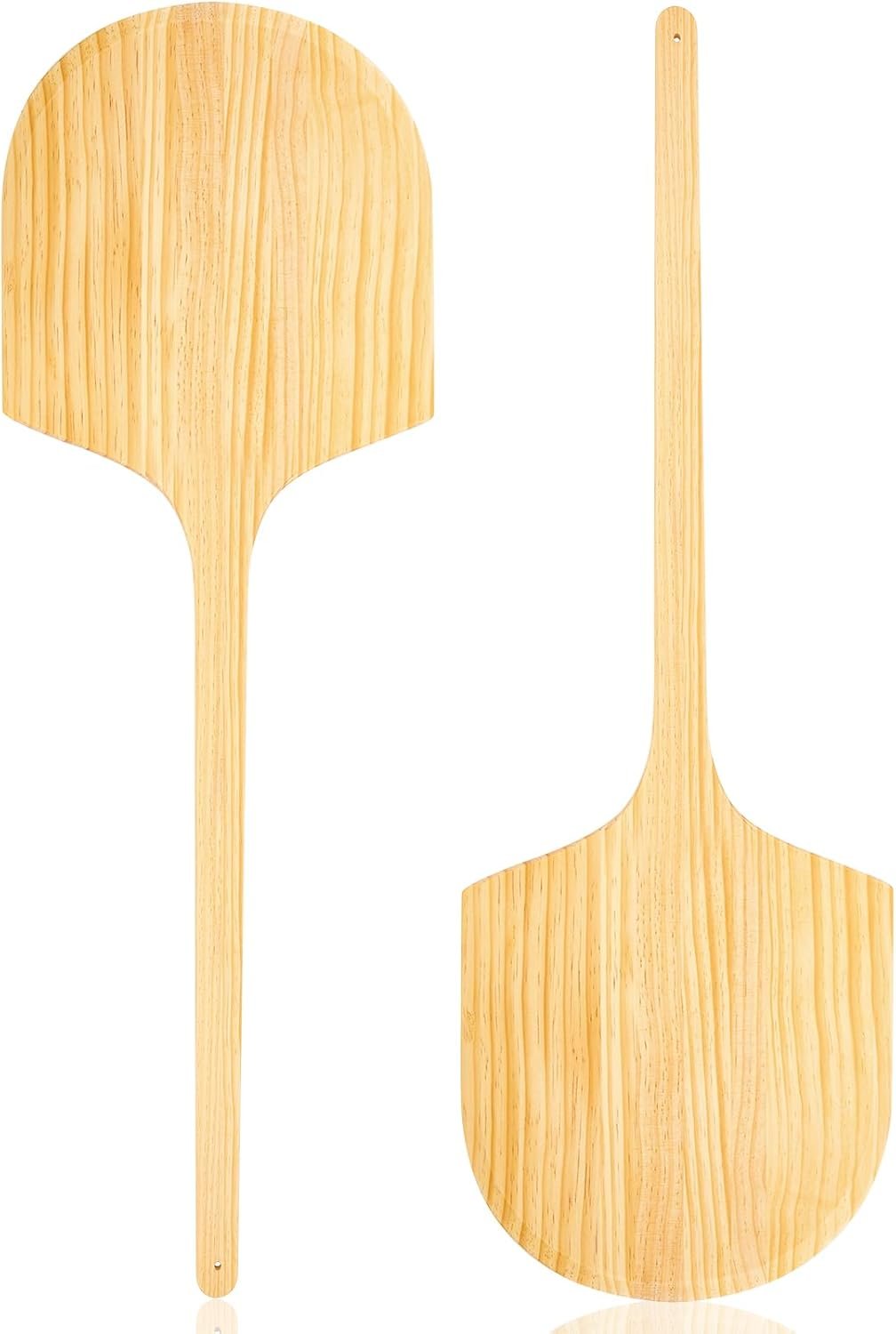2 Pack Wooden Pizza Peel, 14 L x 12 W Plate, with 22 L Wooden Handle, 36 Overall Length for Oven, Stone, Pan or Grill, Spatula for Baking Bread and Cake – Indoor & Outdoor