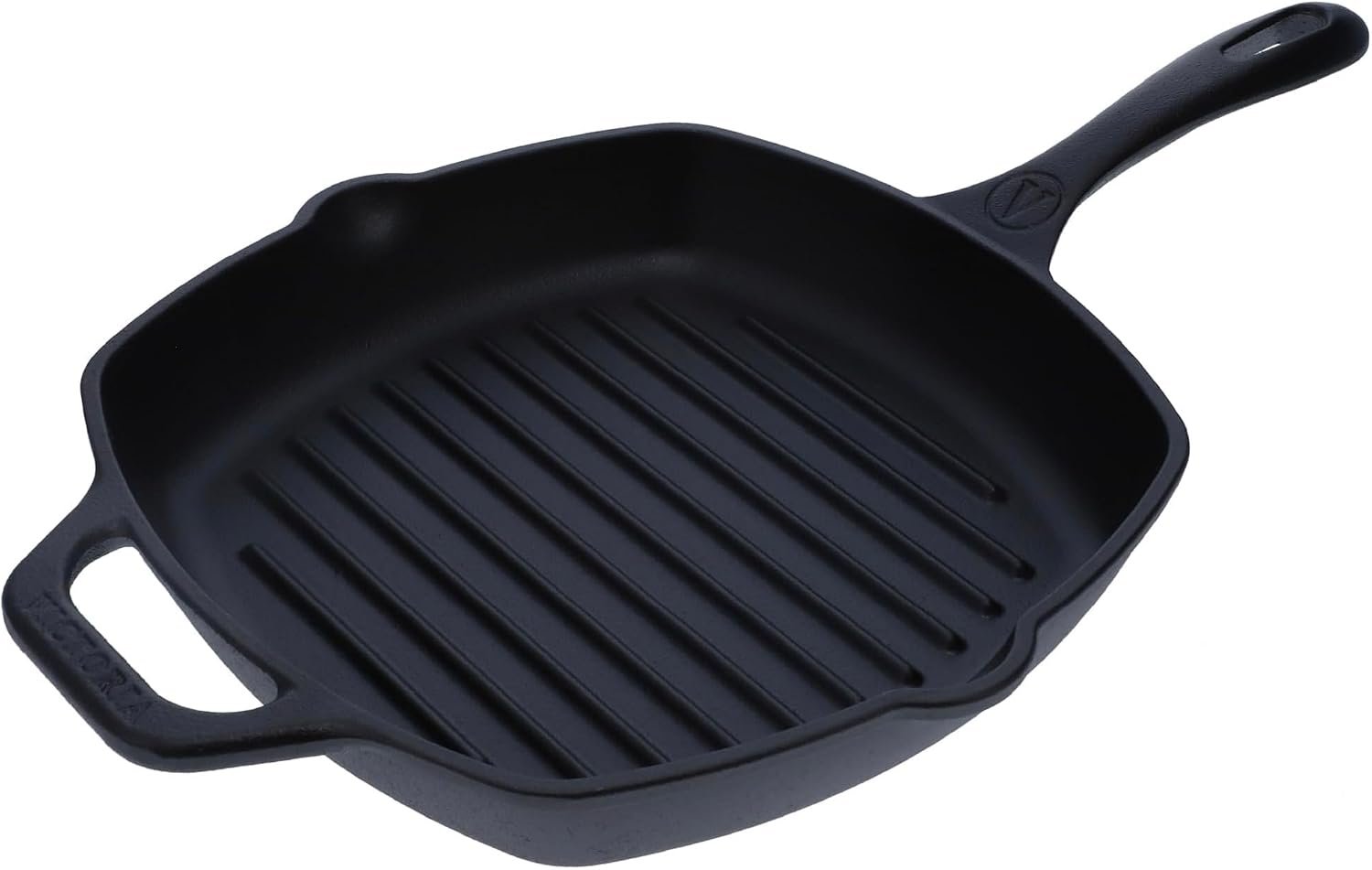 Victoria Cast Iron Grill Pan, Square Grill Pan, Cast Iron Griddle Pan, Seasoned with 100% Kosher-Certified, Non-GMO Flaxseed Oil, Black, 10 Inches | Cast Iron Griddle Pan, Seasoned with 100% Kosher-Certified Non-GMO Flaxseed Oil