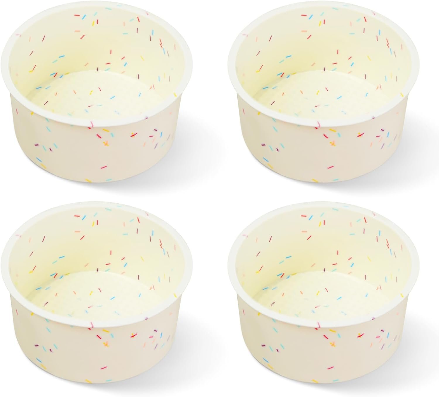 4.75 Inch Round Cake Pan, 4 Pcs Silicone Cake Pans for Baking, Nonstick Baking Mold BPA Free Dishwasher Safe, Great for Layer Cake, Cheese Cake, Chocolate Cake
