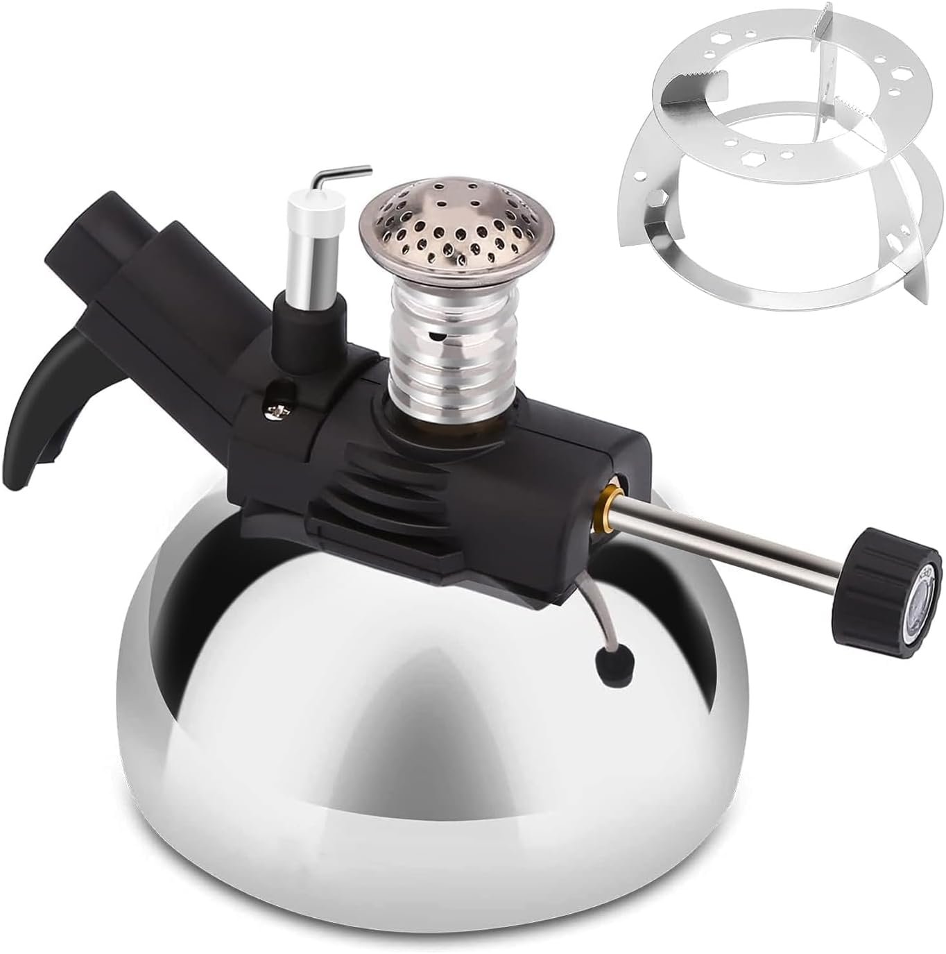 Portable Butane Burner, Butane Stove for Siphon Coffee Maker, Adjustable Flame, Gas Refillable Camping Burner with Furnace Stand for Cooking Camping and Lab