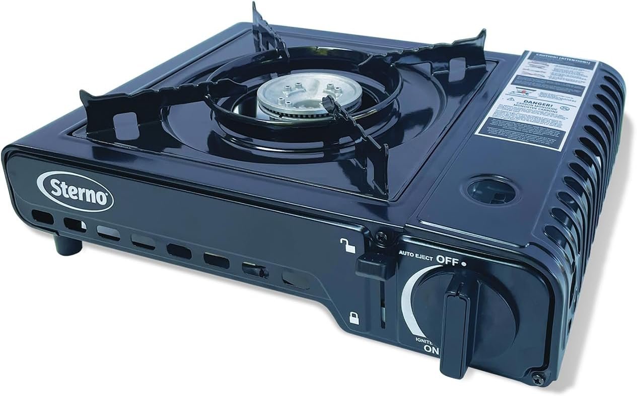 Sterno Portable Butane Stove with Carrying Case | Single burner design, catering, camping, tailgating, indoor or outdoor cooking