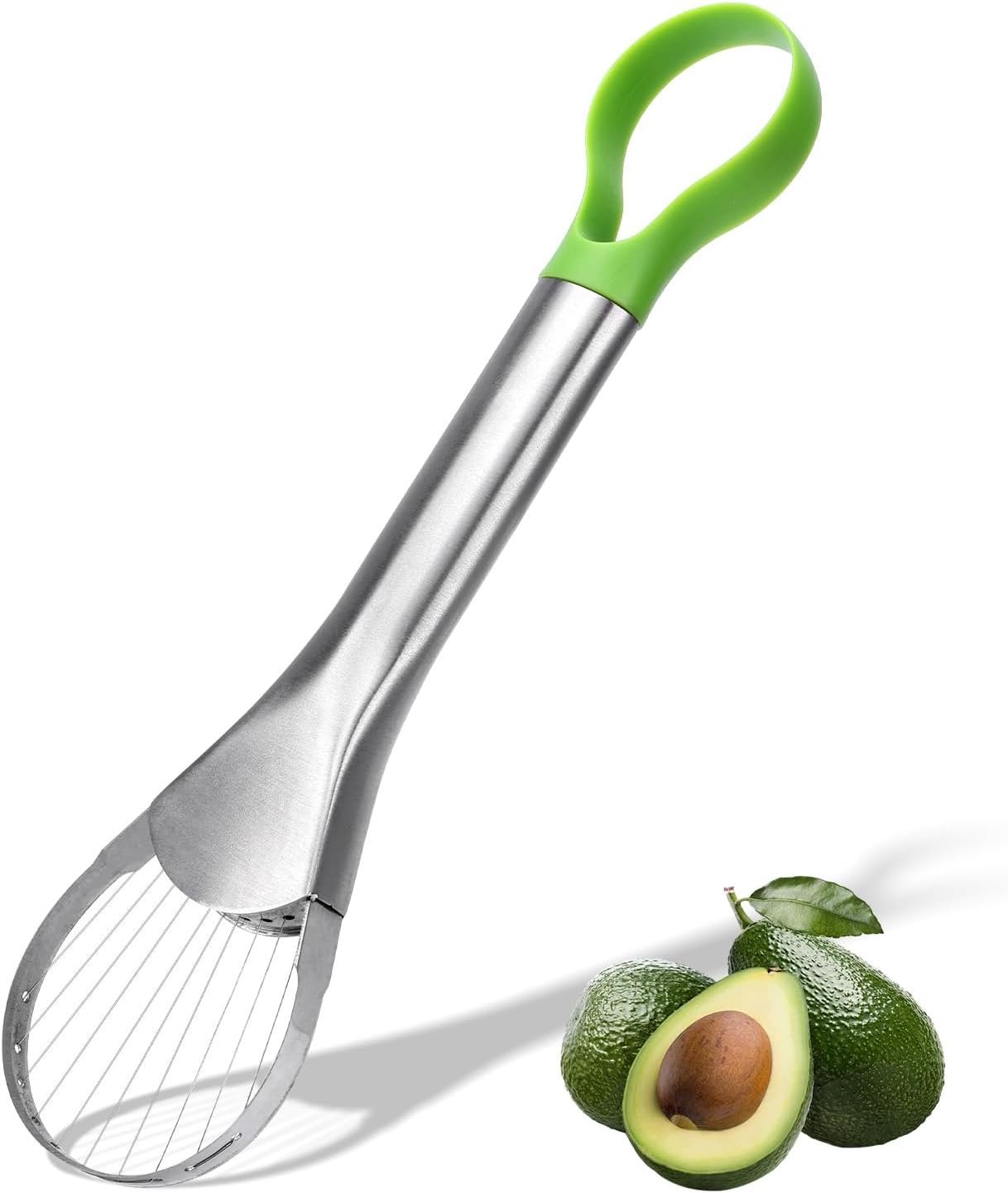 2-in-1 Avocado Pitter and Slicer Stainless for Sandwiches Salads | Avocado Slicer Suitable for Kiwi Fruit Dragon Fruit Mango Corer Dishwasher Safe