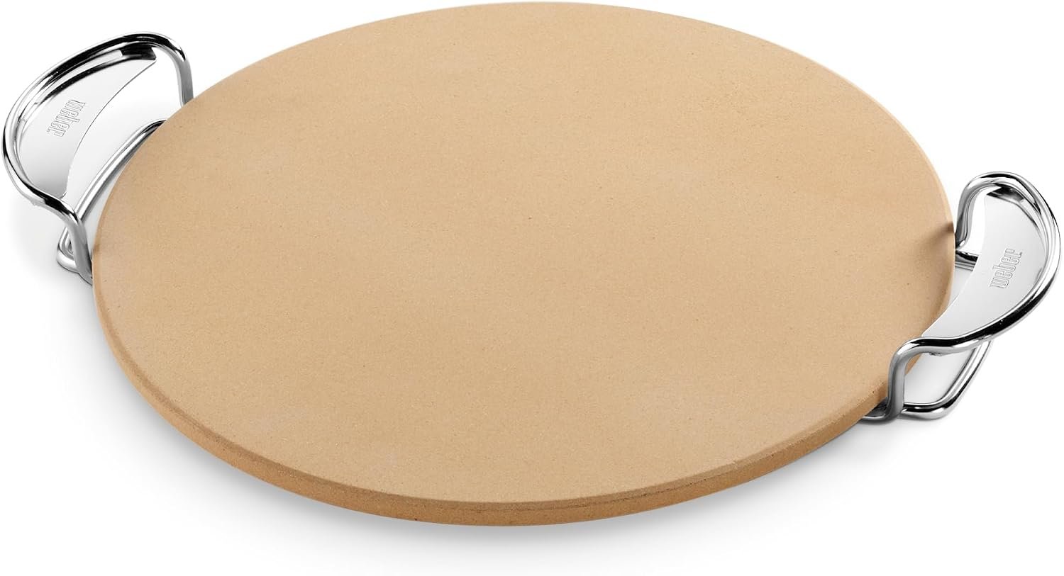 Weber® Gourmet BBQ System Pizza Stone with Carry Rack, 16.7″ | Cordierite Stone for Crispy Pizza on Weber® Grills – Grill Accessories