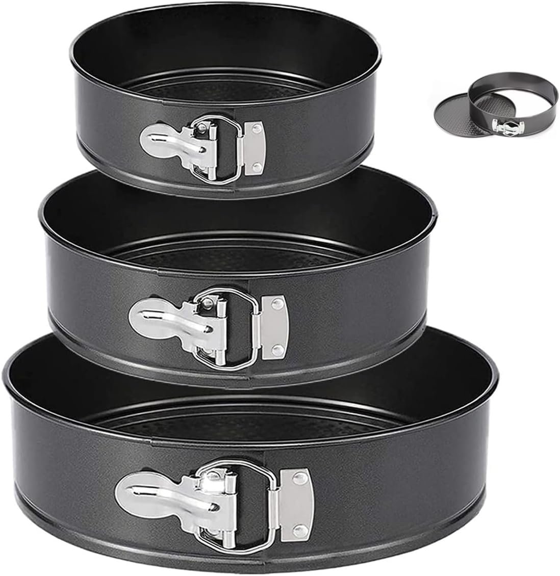 Springform Pan, 3PCS 7,8,9 Inch Cheesecake Pans with Removable Bottom, Non-stick Spring Form Pan for Cheesecake